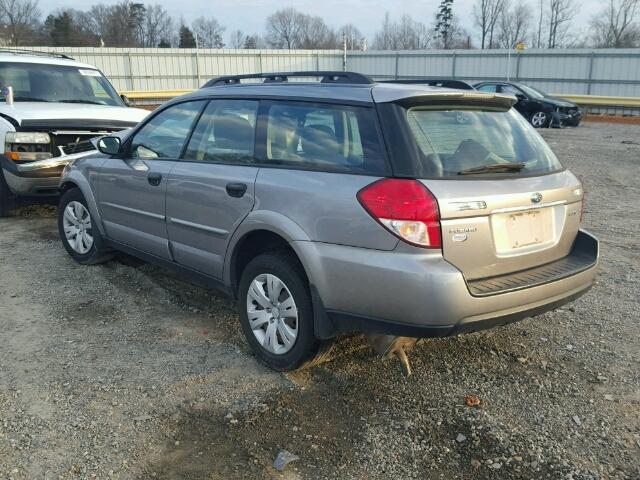 4S4BP60C987320644 - 2008 SUBARU OUTBACK SILVER photo 3