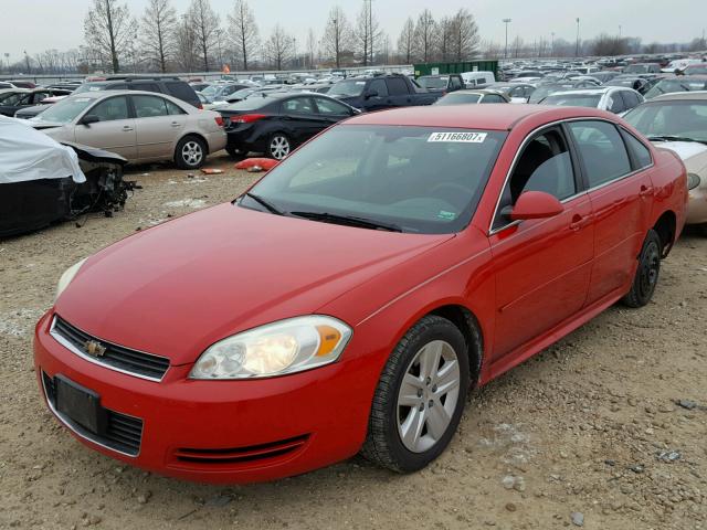 2G1WA5EK7A1199626 - 2010 CHEVROLET IMPALA LS RED photo 2