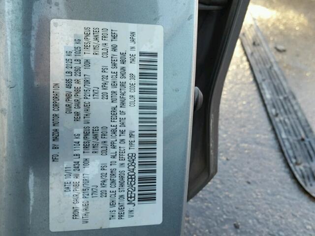 JM3ER2A59B0408489 - 2011 MAZDA CX-7 GRAY photo 10