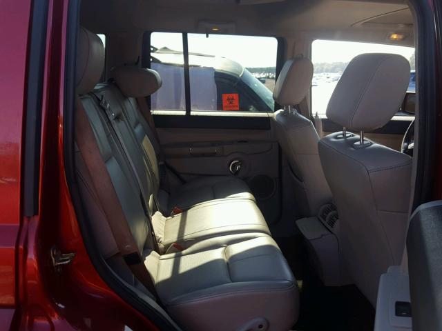 1J8HH582X6C231003 - 2006 JEEP COMMANDER RED photo 6