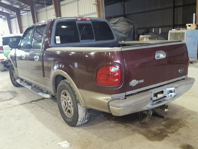 1FTRW07L31KC42244 - 2001 FORD F150 SUPER MAROON photo 3