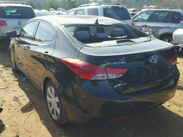 KMHDH4AEXDU845072 - 2013 HYUNDAI ELANTRA GL BLACK photo 3