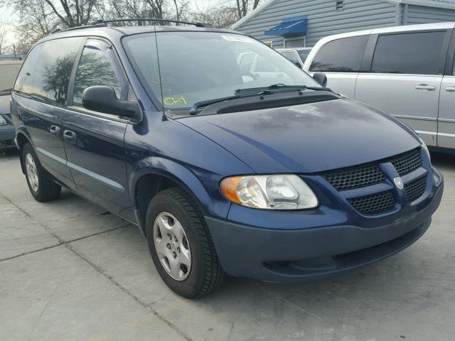 1B4GP15B32B563333 - 2002 DODGE CARAVAN EC BLUE photo 1