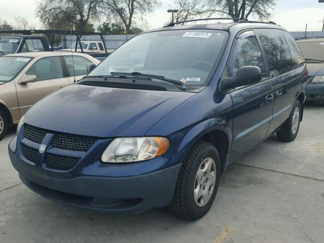 1B4GP15B32B563333 - 2002 DODGE CARAVAN EC BLUE photo 2