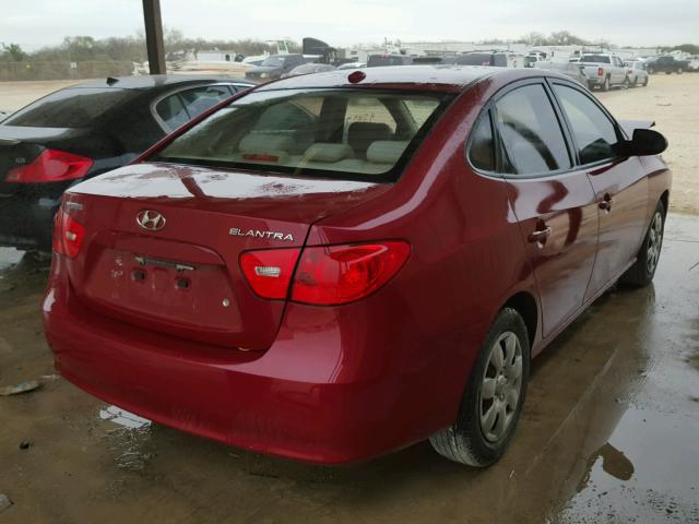 KMHDU46D07U101643 - 2007 HYUNDAI ELANTRA GL RED photo 4