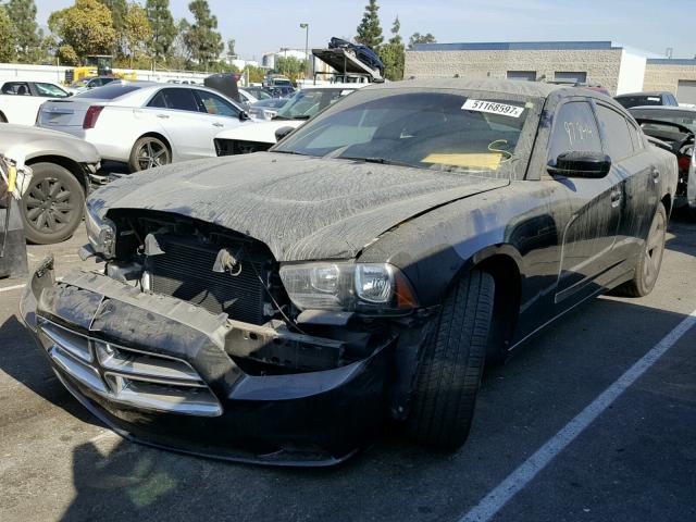 2C3CDXBG8DH640306 - 2013 DODGE CHARGER SE BLACK photo 2