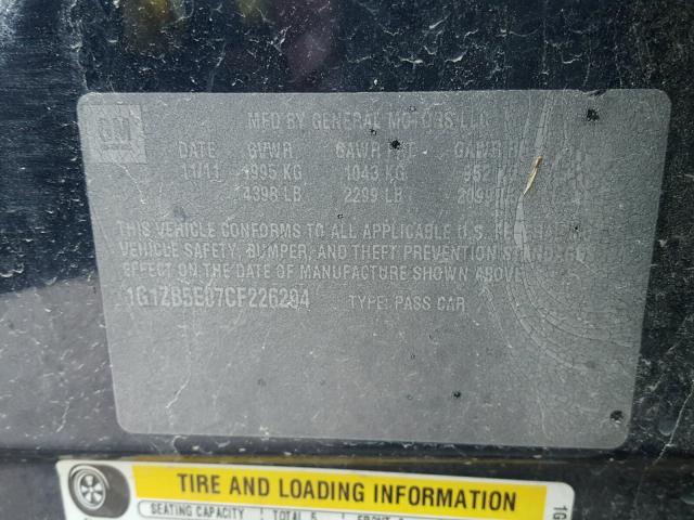 1G1ZB5E07CF226294 - 2012 CHEVROLET MALIBU LS BLUE photo 10