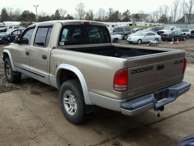 1B7HG48N72S659366 - 2002 DODGE DAKOTA QUA TAN photo 3