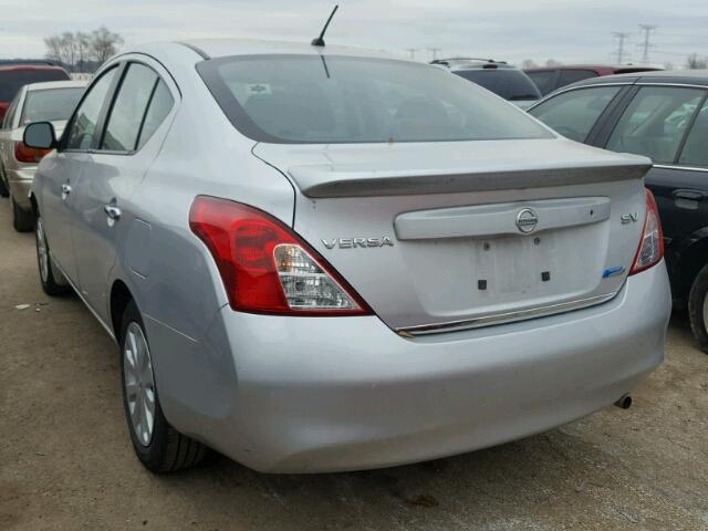 3N1CN7AP6CL868548 - 2012 NISSAN VERSA S SILVER photo 3