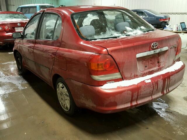 JTDBT123040327176 - 2004 TOYOTA ECHO RED photo 3