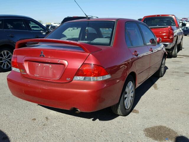 JA3AJ26E76U011447 - 2006 MITSUBISHI LANCER ES RED photo 4