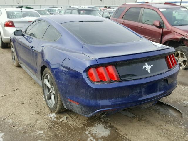 1FA6P8AMXF5329375 - 2015 FORD MUSTANG BLUE photo 3