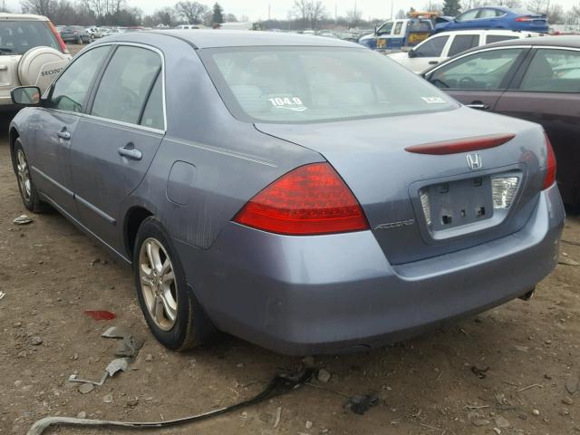 1HGCM56377A087661 - 2007 HONDA ACCORD SE BLUE photo 3