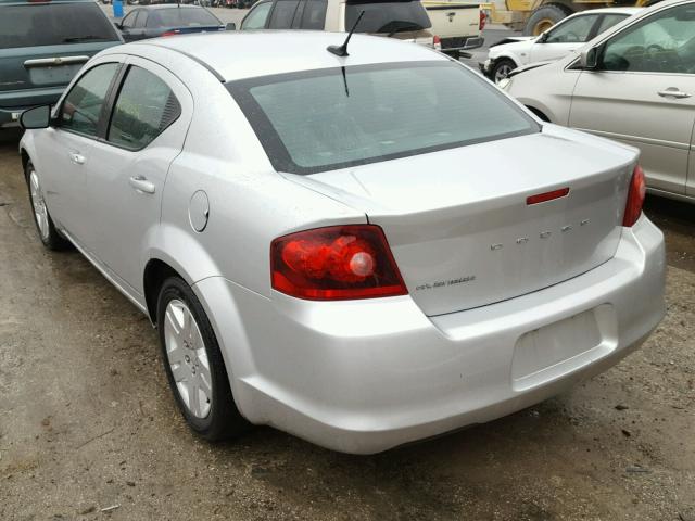 1C3CDZAB8CN225588 - 2012 DODGE AVENGER SE SILVER photo 3