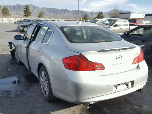 JN1CV6AP4CM625949 - 2012 INFINITI G37 BASE SILVER photo 3