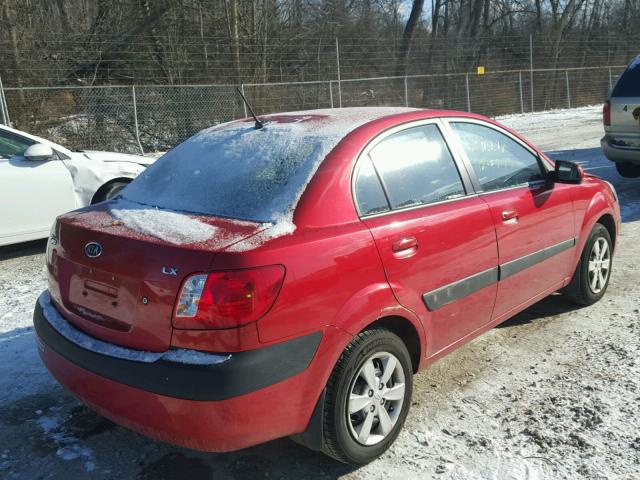 KNADE223496524152 - 2009 KIA RIO BASE RED photo 4