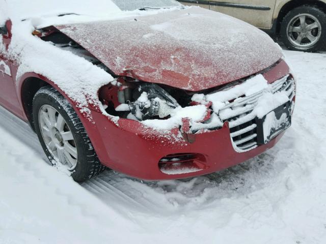 1C3EL46XX4N412206 - 2004 CHRYSLER SEBRING LX RED photo 9