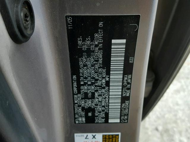 JTLKT324464055199 - 2006 SCION XB GRAY photo 10