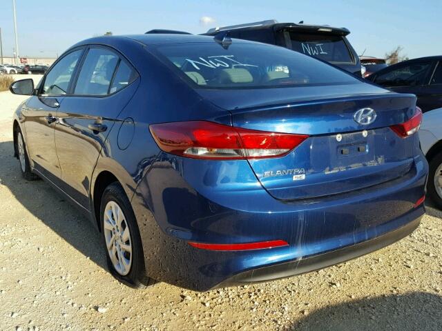 5NPD74LFXHH150555 - 2017 HYUNDAI ELANTRA SE BLUE photo 3