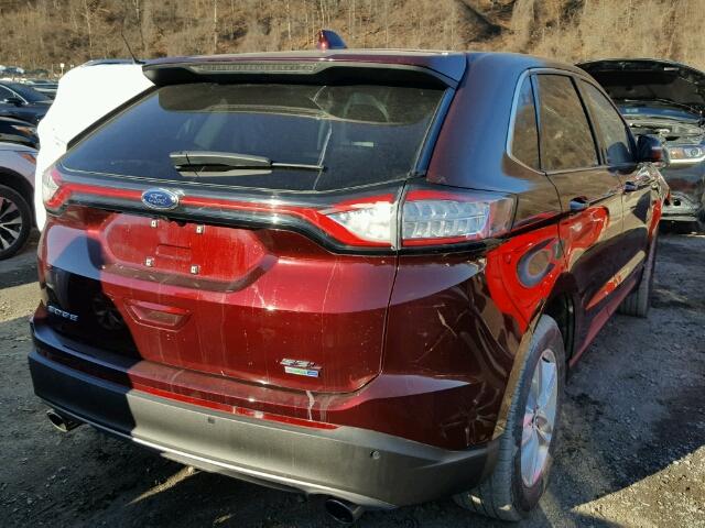 2FMPK4J93HBB99029 - 2017 FORD EDGE SEL BURGUNDY photo 4