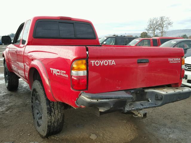 5TESN92N51Z732861 - 2001 TOYOTA TACOMA XTR RED photo 3