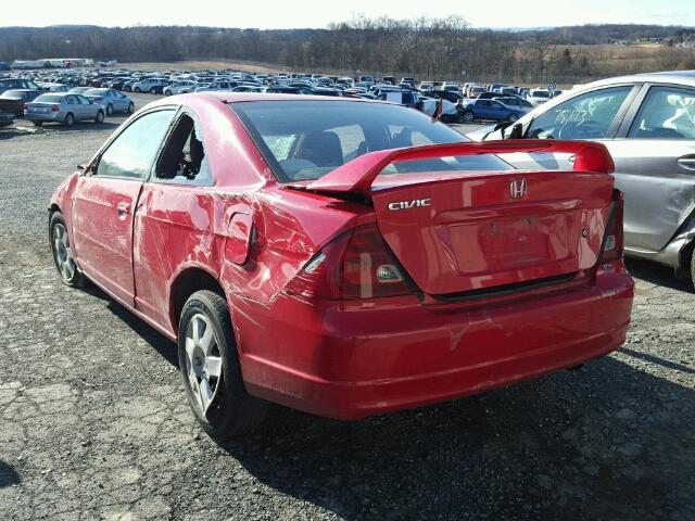 1HGEM21922L101658 - 2002 HONDA CIVIC EX RED photo 3