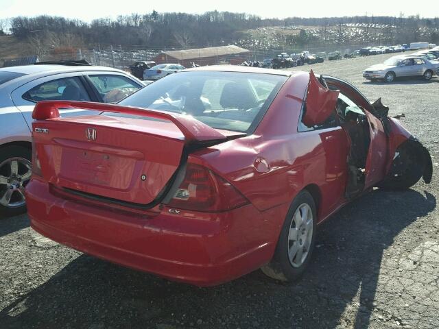 1HGEM21922L101658 - 2002 HONDA CIVIC EX RED photo 4