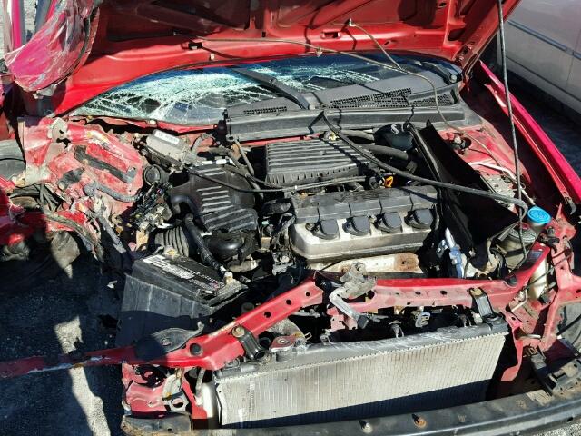 1HGEM21922L101658 - 2002 HONDA CIVIC EX RED photo 7