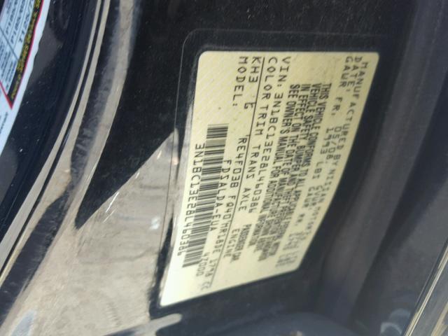 3N1BC13E28L460386 - 2008 NISSAN VERSA S BLACK photo 10