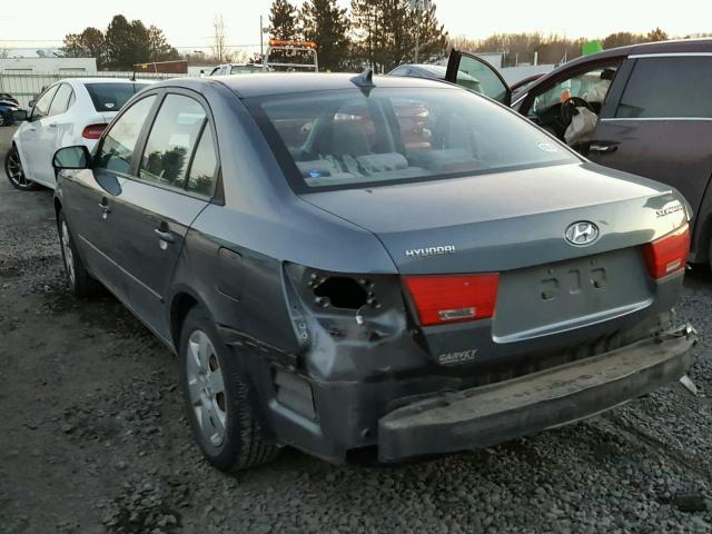 5NPET46CX9H499556 - 2009 HYUNDAI SONATA GLS BLUE photo 3