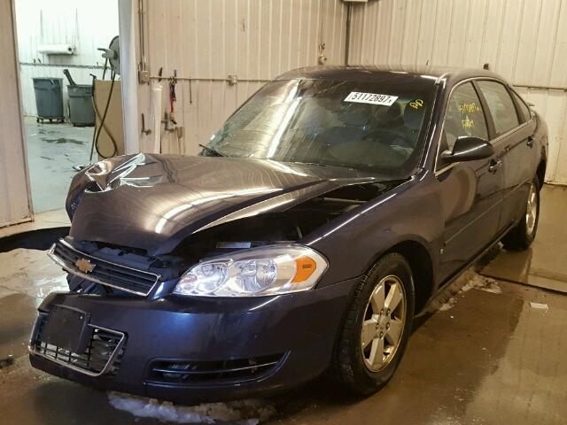 2G1WT58K581207738 - 2008 CHEVROLET IMPALA LT BLUE photo 2