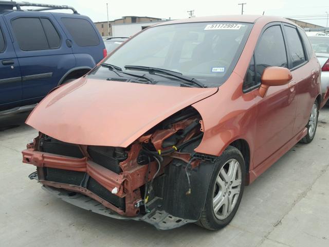 JHMGD386X8S064591 - 2008 HONDA FIT SPORT ORANGE photo 2