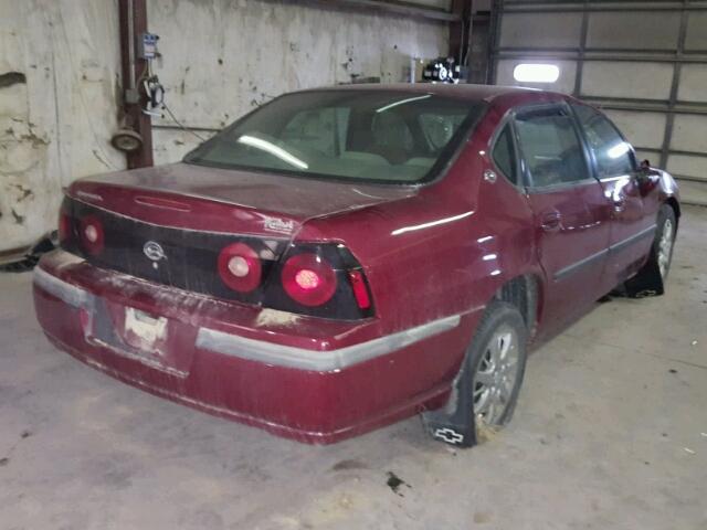 2G1WF52E059352712 - 2005 CHEVROLET IMPALA MAROON photo 4