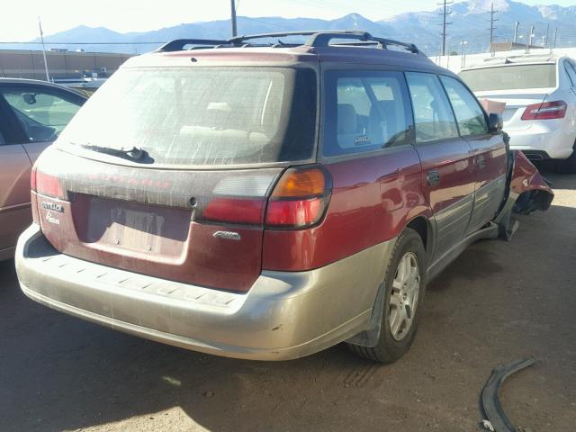 4S3BH675047606434 - 2004 SUBARU LEGACY OUT RED photo 4