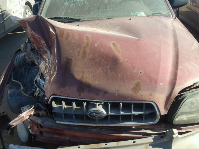 4S3BH675047606434 - 2004 SUBARU LEGACY OUT RED photo 7