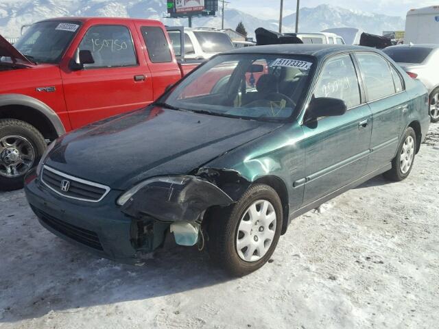 2HGEJ6616YH515289 - 2000 HONDA CIVIC BASE GREEN photo 2