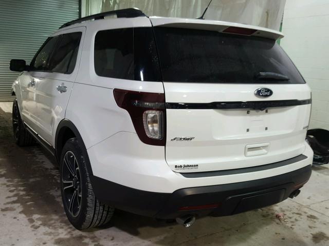 1FM5K8GT7EGB57243 - 2014 FORD EXPLORER S WHITE photo 3