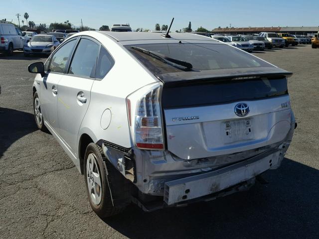 JTDKN3DU8A0203339 - 2010 TOYOTA PRIUS SILVER photo 3