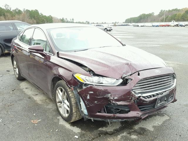 3FA6P0H75DR112764 - 2013 FORD FUSION SE BURGUNDY photo 1