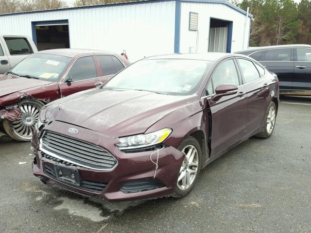 3FA6P0H75DR112764 - 2013 FORD FUSION SE BURGUNDY photo 2