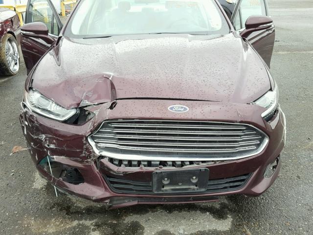 3FA6P0H75DR112764 - 2013 FORD FUSION SE BURGUNDY photo 7