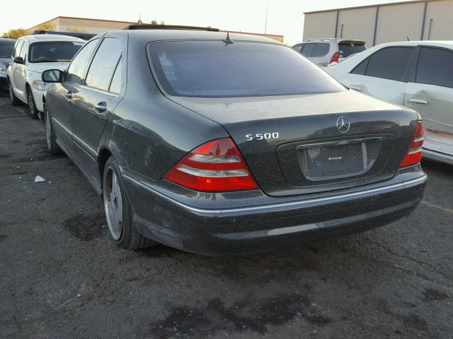 WDBNG75J32A231353 - 2002 MERCEDES-BENZ S 500 BLACK photo 3