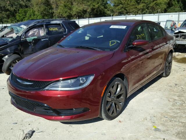 1C3CCCBGXFN625652 - 2015 CHRYSLER 200 S BURGUNDY photo 2