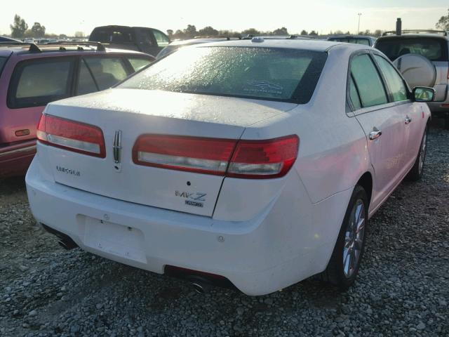 3LNHL2JC9AR628585 - 2010 LINCOLN MKZ WHITE photo 4