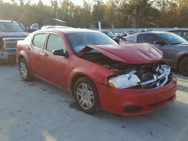 1C3CDZABXDN571854 - 2013 DODGE AVENGER SE RED photo 1