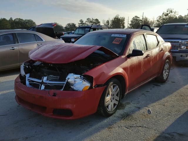 1C3CDZABXDN571854 - 2013 DODGE AVENGER SE RED photo 2