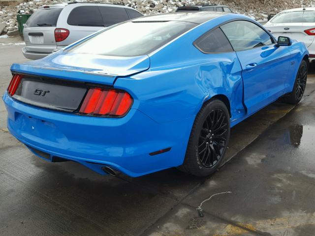 1FA6P8CF5H5225233 - 2017 FORD MUSTANG GT BLUE photo 4