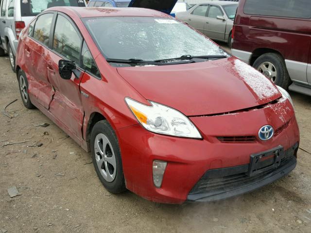 JTDKN3DU9D5569124 - 2013 TOYOTA PRIUS RED photo 1