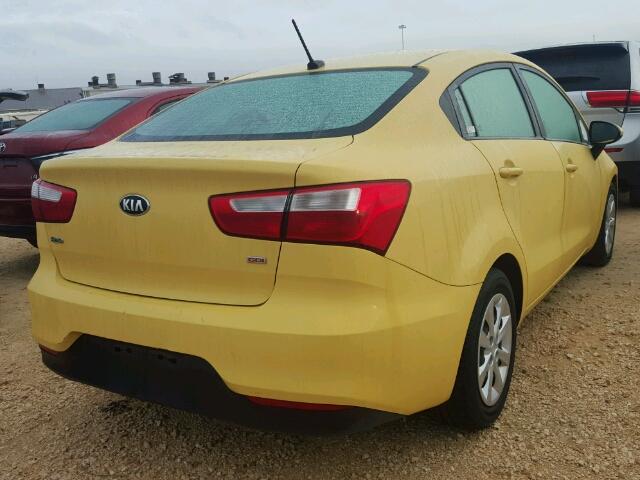 KNADM4A39G6611770 - 2016 KIA RIO LX YELLOW photo 4