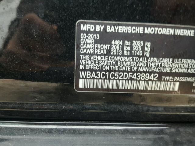 WBA3C1C52DF438942 - 2013 BMW 328 I SULE შავი ფოტო 10